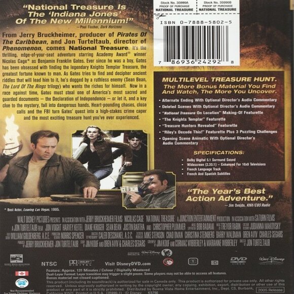National Treasure - 2005 DVD Video - Picture 2 of 2